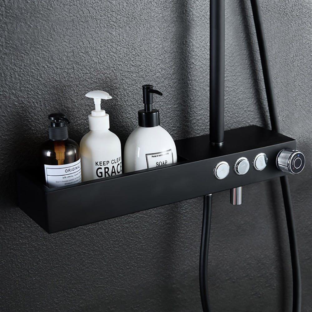 Oceny klientów dla Odsłonięta oprawa prysznicowa z ręcznym prysznicem i wanną w kolorze matowej czerni