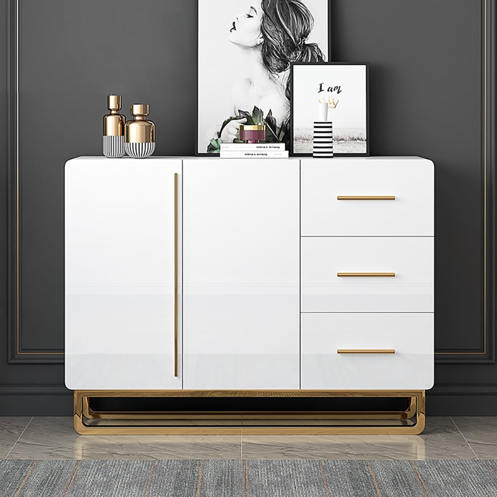 Questions and Answers for 1050mm White Sideboard Nordic Buffet with Doors & Drawers & Adjustable Shelf in Small