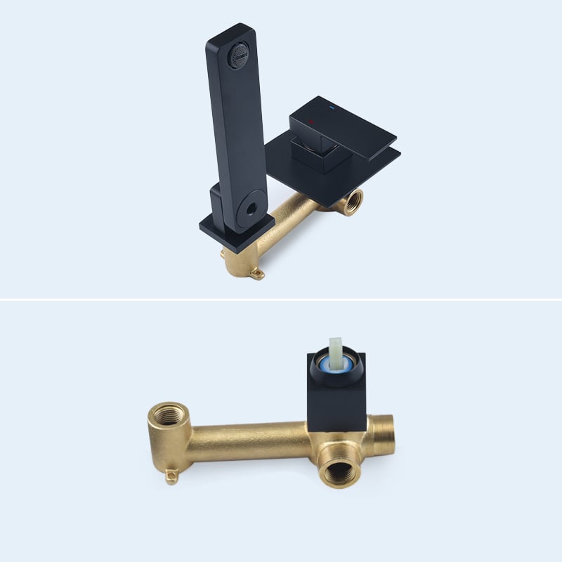 Questions and Answers for Wall Mount Matte Black Single Handle Bathroom Sink Faucet Solid Brass