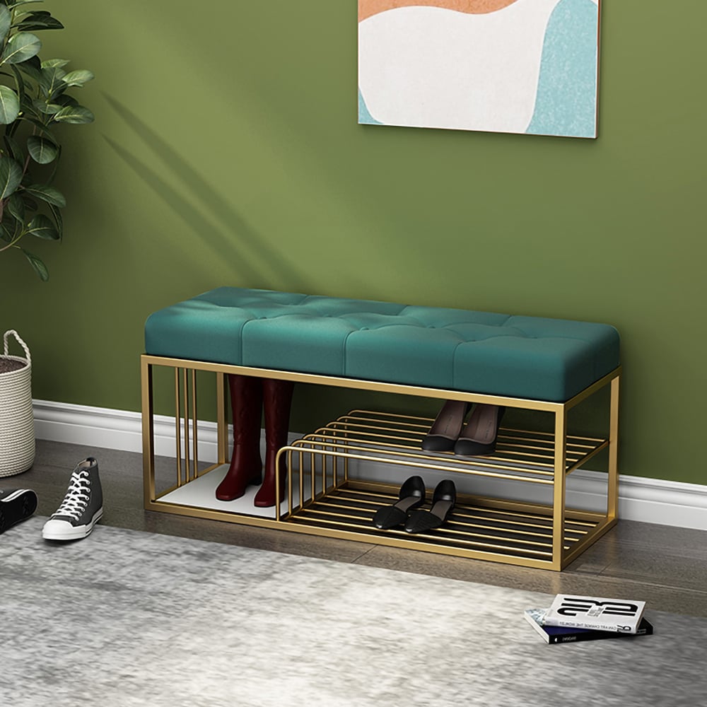 Questions and Answers for Velvet Upholstered Hallway Bench with Storage Bed Bench in Green