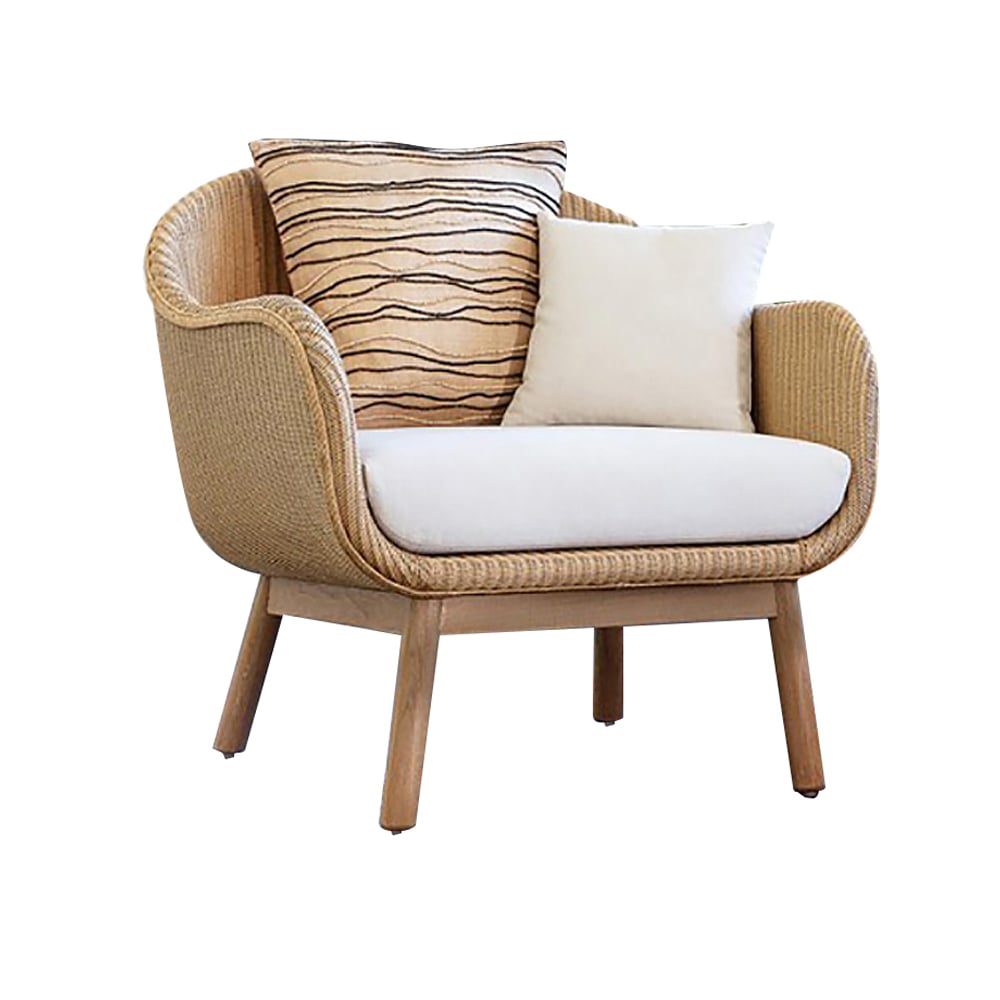 Preguntas y Respuestas para Sillón de patio tejido de cuerda con marco de madera maciza almohada cojín de ladrillo en color caqui