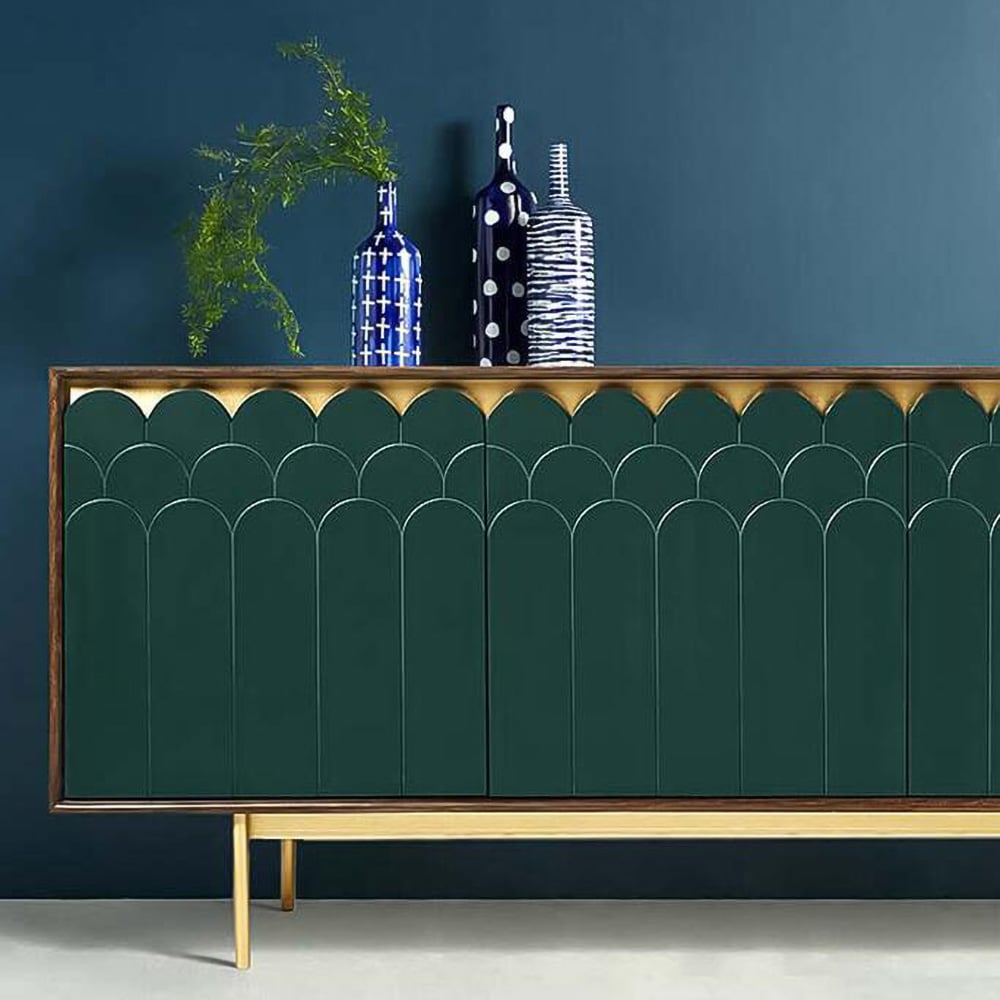 Avis Clients sur Buffet de rangement Green Credenza de 59 po, Mid-Century Moderne