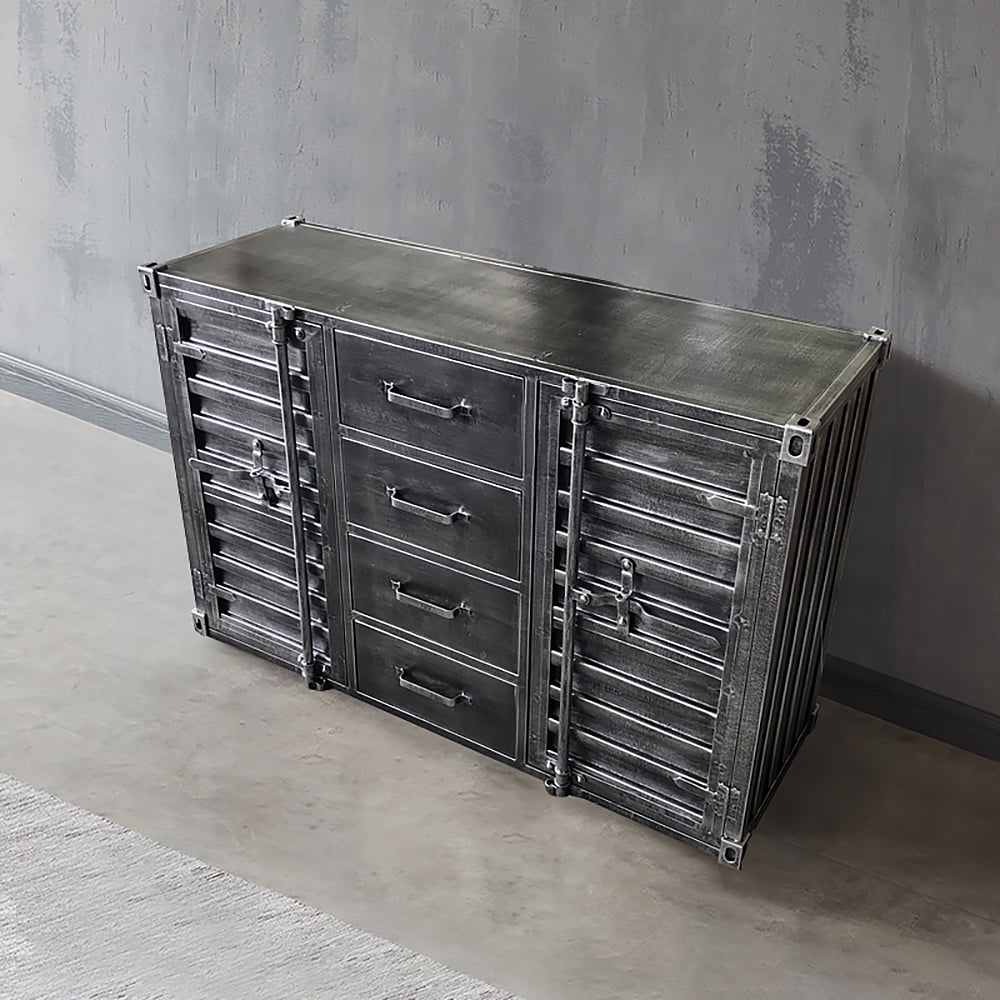 Questions and Answers for Ctainer 1000mm Cargo Container Industrial Sideboards & Buffets with Drawers&Doors Metal
