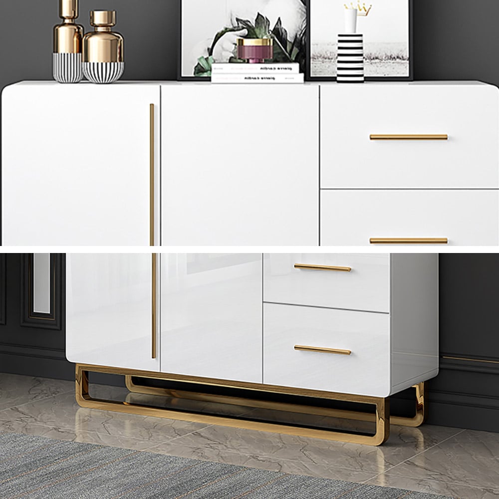 Questions and Answers for 1050mm White Sideboard Nordic Buffet with Doors & Drawers & Adjustable Shelf in Small