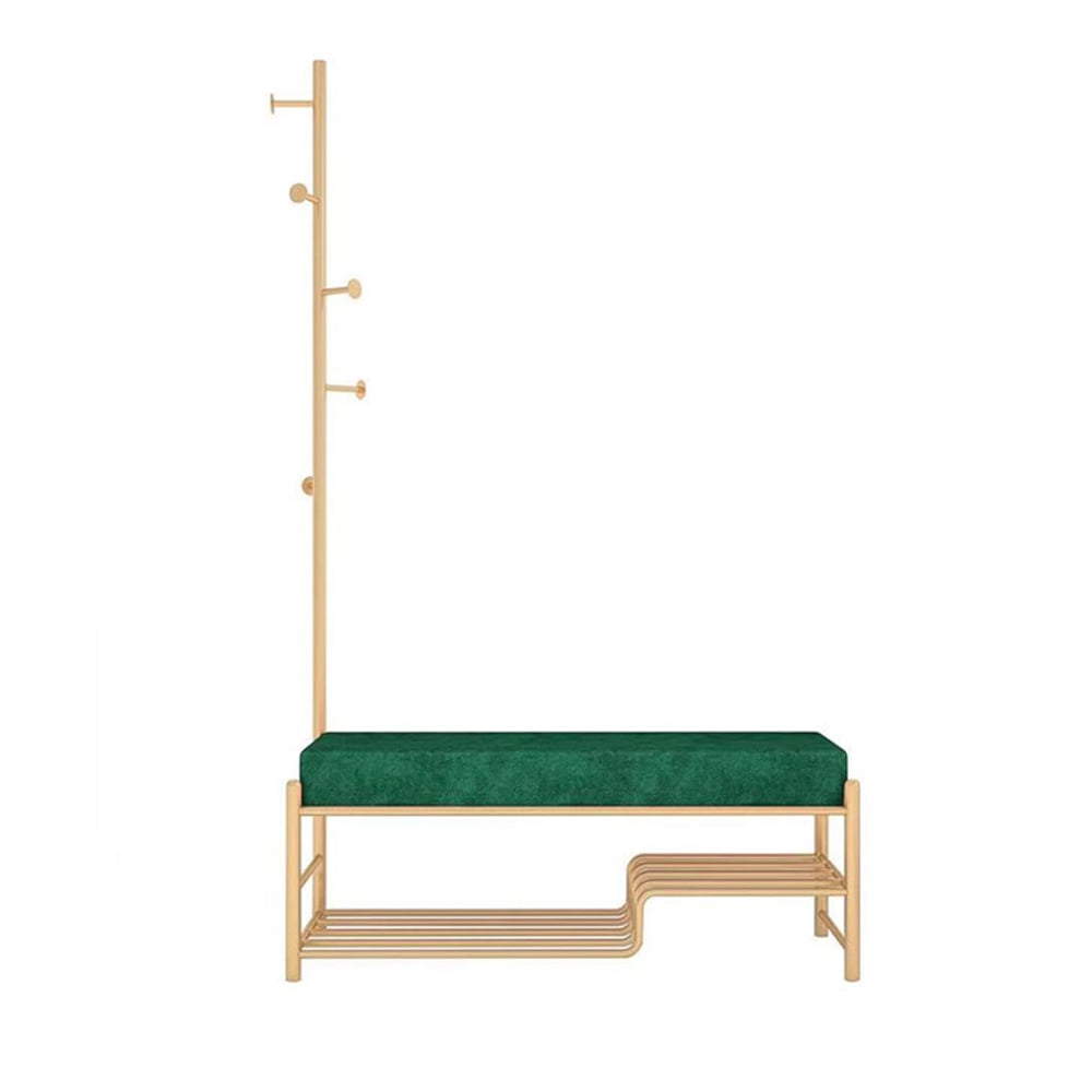 Questions and Answers for 1000mm Green Hallway Bench and Coat Stand Velvet Shoe Storage Bench with Coat Tree
