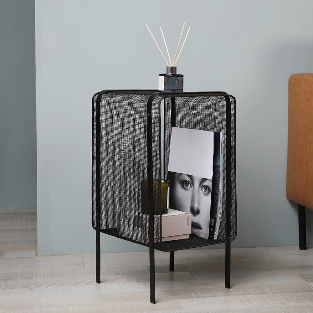 Questions et Réponses pour Porte-revues rectangulaire en métal moderne de 550 mm, noir