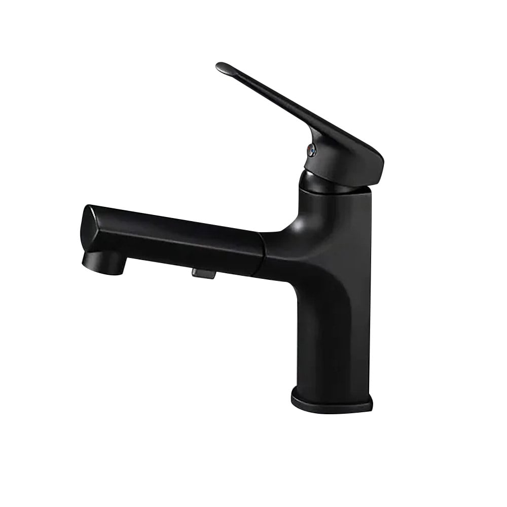 Oceny klientów dla Wysuwany kran umywalkowy z podwójną funkcją z matowego czarnego litego mosiądzu