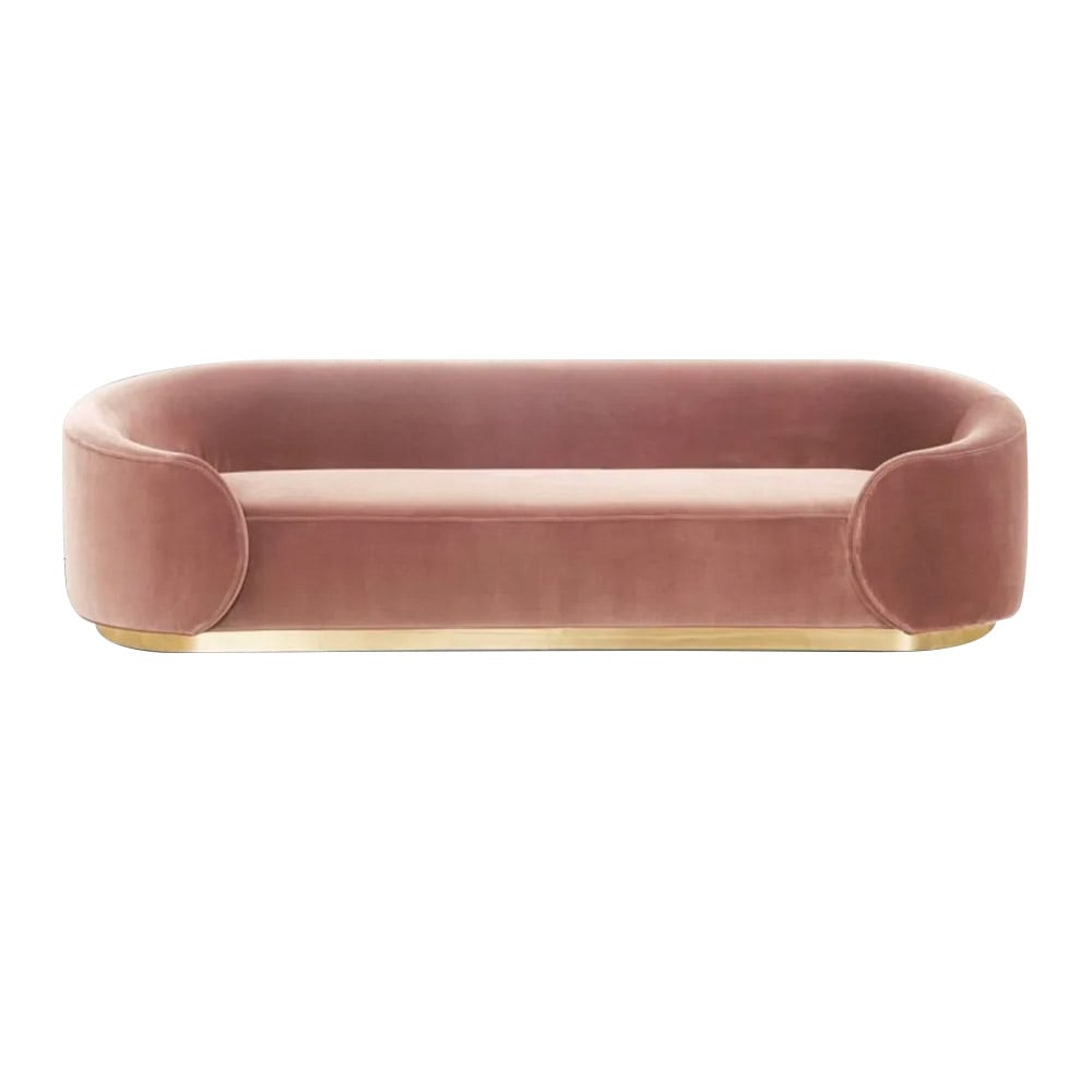 Customer Reviews for Pink 3-Seater Sofa Upholstered Velvet Sofa Pillows Included