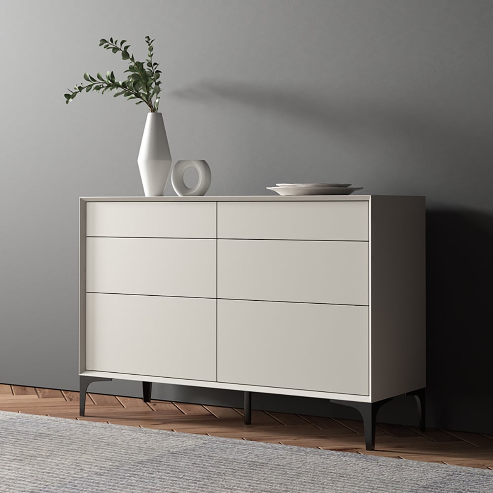Questions and Answers for 47.2" Minimalist Off White Dresser Accent 6-Drawer Cabinet