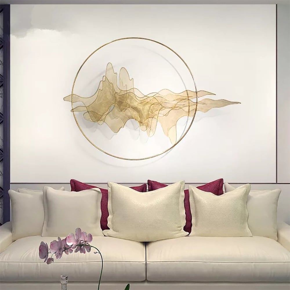 Questions and Answers for Natural Abstract Landscape Wall Decor 3D Gold Metal Wall Art 1000mm x 680mm Living Room