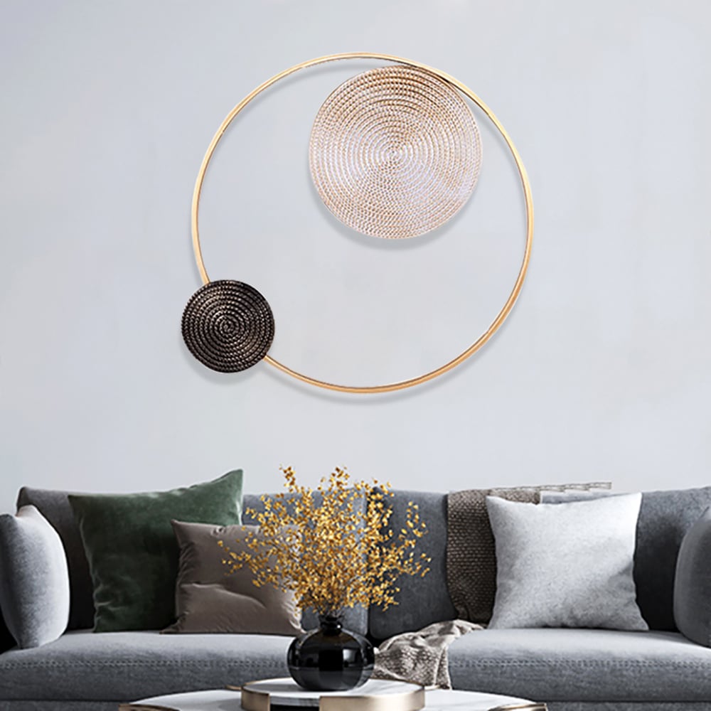 Questions and Answers for High-End Modern Vortex Background Metal White & Brown & Gold Wall Decoration Living Room