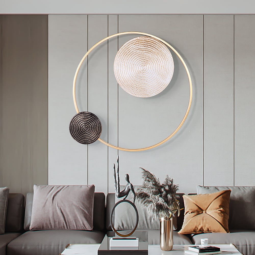 Questions and Answers for High-End Modern Vortex Background Metal White & Brown & Gold Wall Decoration Living Room