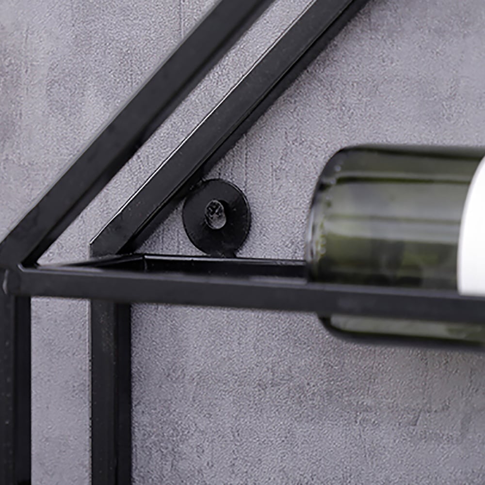 Questions et Réponses pour Étagère à vin murale octogonale noire industrielle en acier