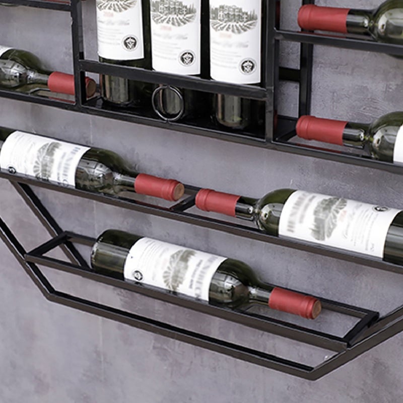 Questions et Réponses pour Étagère à vin murale octogonale noire industrielle en acier