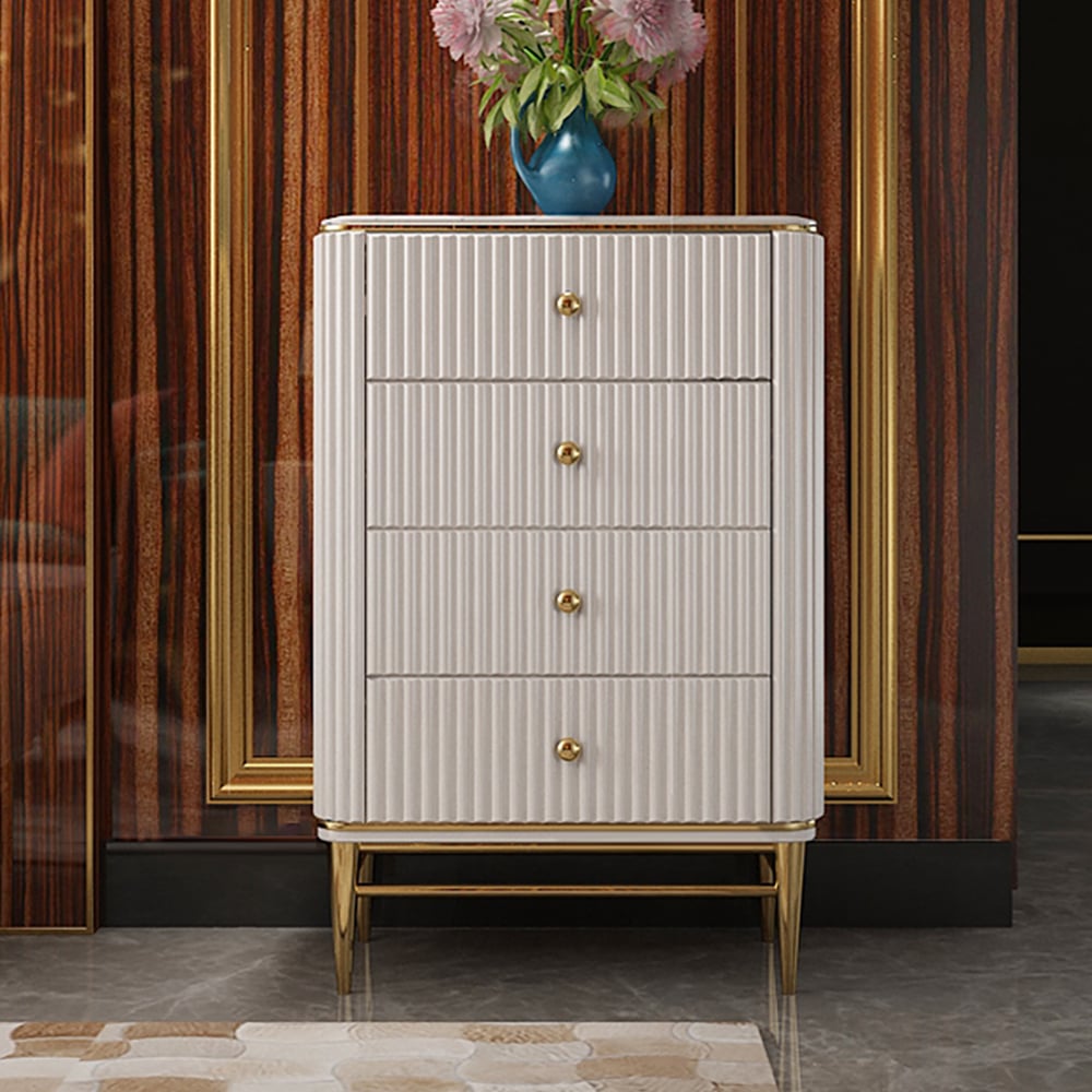 Recensioni dei clienti per Bline Chest Light, lussuosa cassettiera a 4 cassetti bianca e dorata, 25,6"