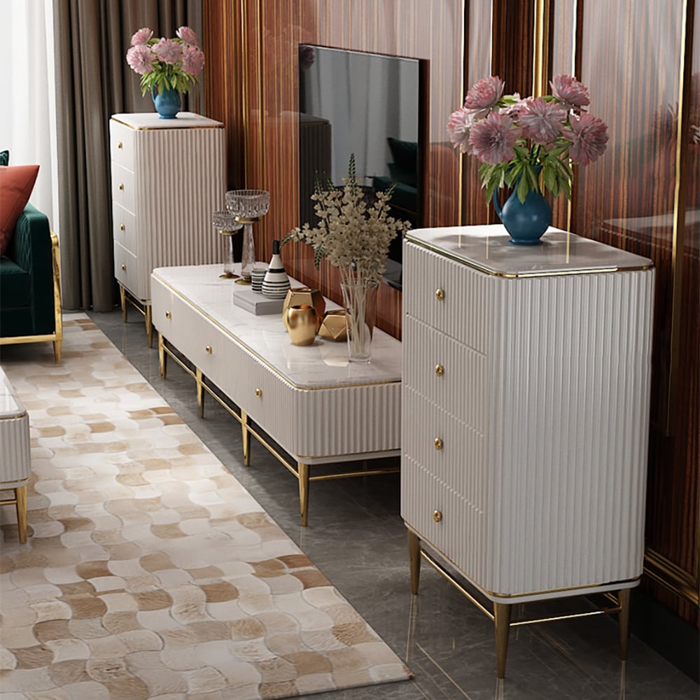 Recensioni dei clienti per Bline Chest Light, lussuosa cassettiera a 4 cassetti bianca e dorata, 25,6"