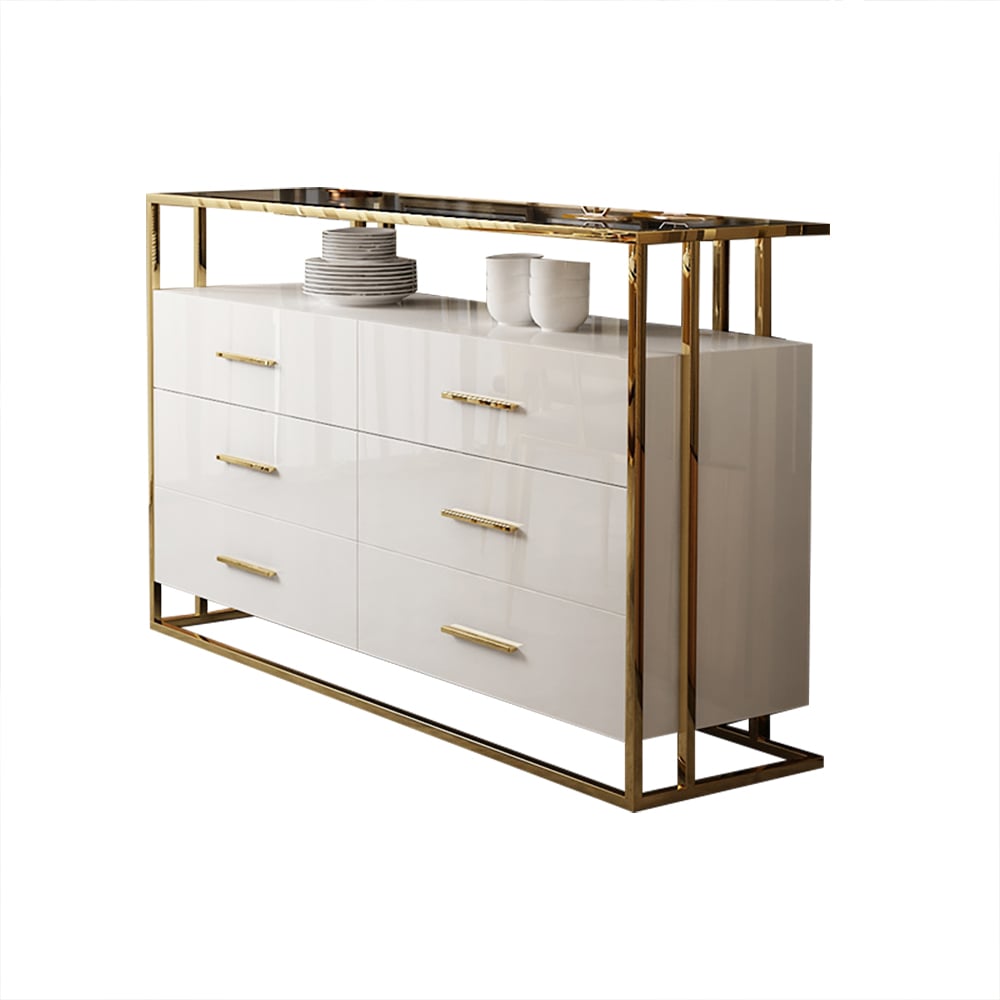 Customer Reviews for Modern 1500mm Rectangular Sideboard Buffet White Kitchen Cabinet with Shelves & Drawers