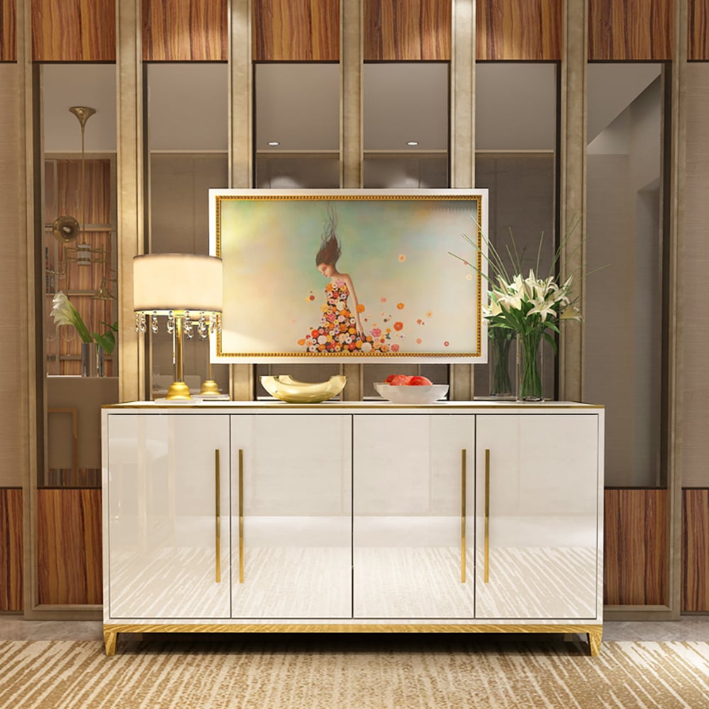 Questions and Answers for 1500mm Rectangle White Sideboard Buffet Tempered Glass Top Cabinet 4 Doors & 2 Shelves