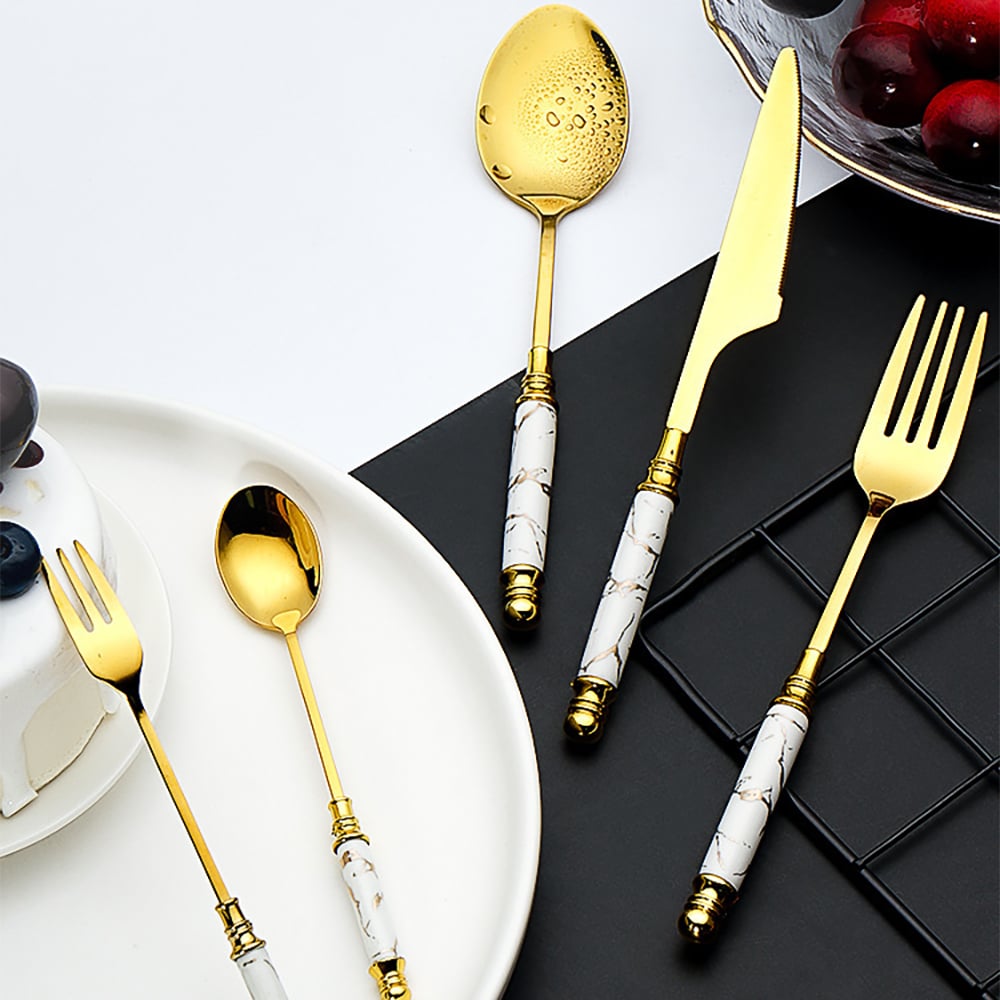 Hodnocení zákazníků pro položku Sada příborů z nerezové oceli 60 kusů s keramickou rukojetí, servis pro 12