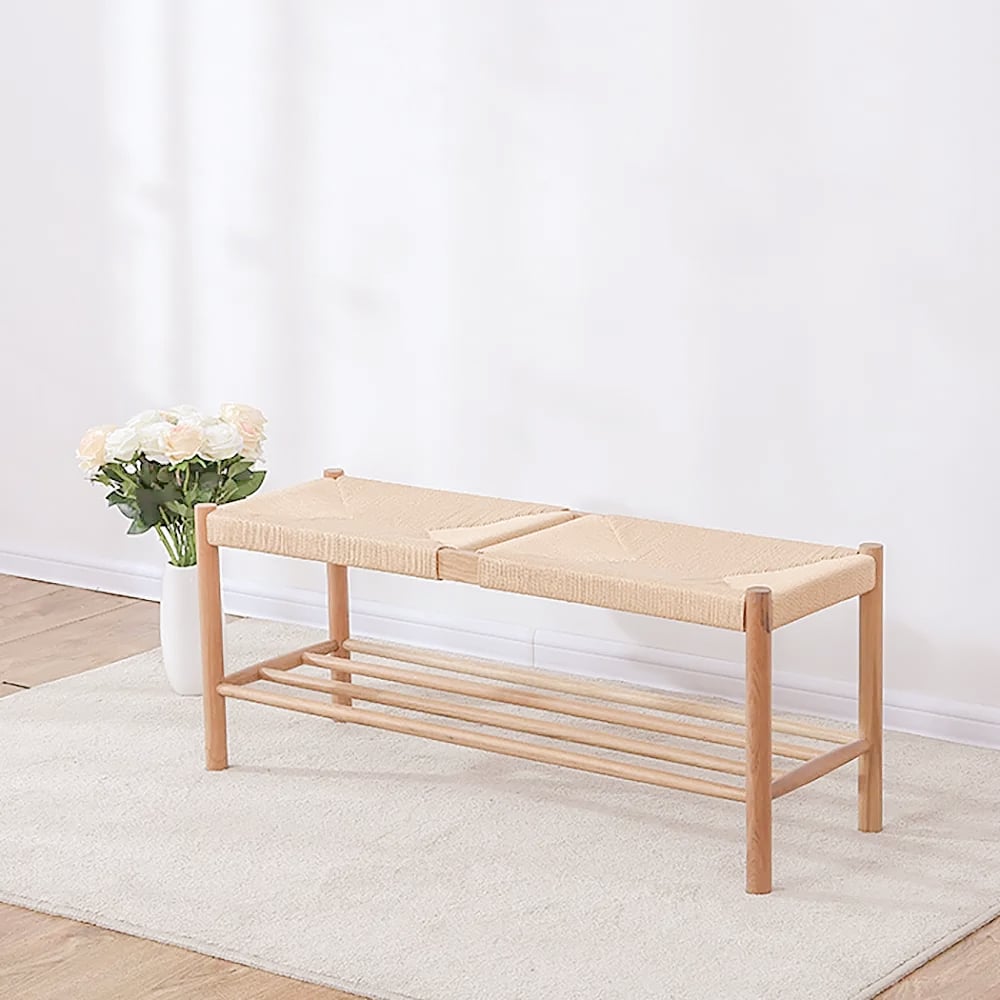 Questions and Answers for 43.3" Japandi Modern Wood Dining Bench Natural Seats 1-2 People