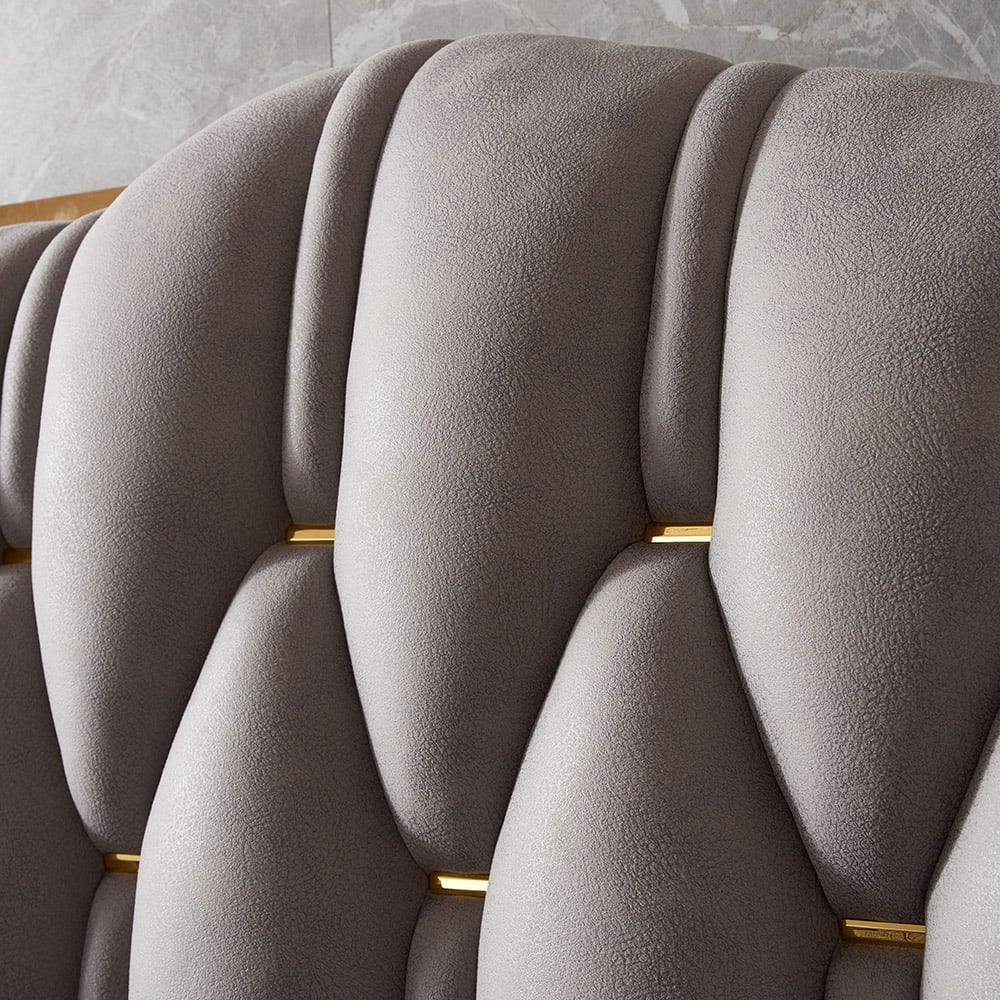 Questions et Réponses pour Lit plateforme à profil bas rembourré Super King avec tête de lit à ailettes Gris