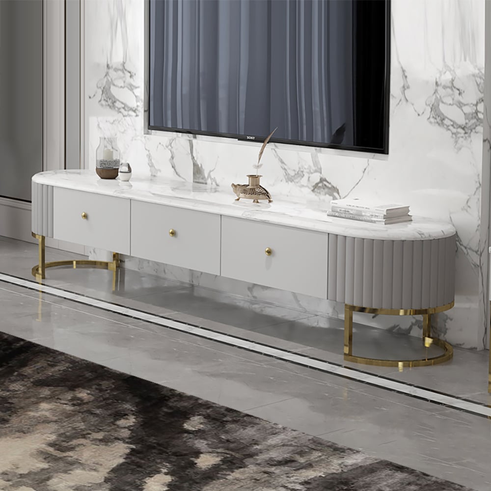 Questions and Answers for Zexture Modern White Sintered Stone Coffee Table & TV Stand Set Media Console Set of 2