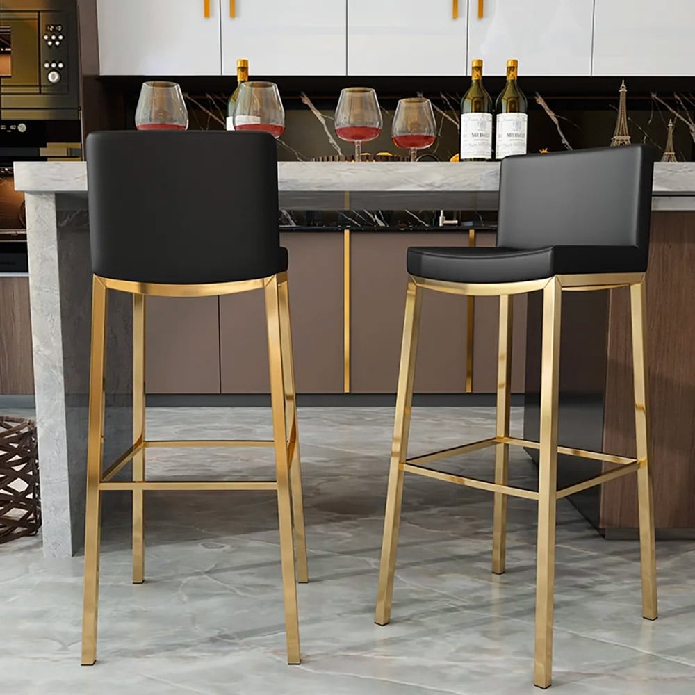 Customer Reviews for Set of 2 Modern PU Leather Bar Stools with Upholstery Black