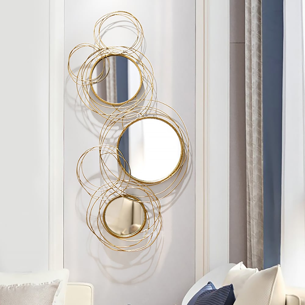 Customer Reviews for Light Luxury Creative 3D 6 Rings Round Gold Metal Wall Mirror