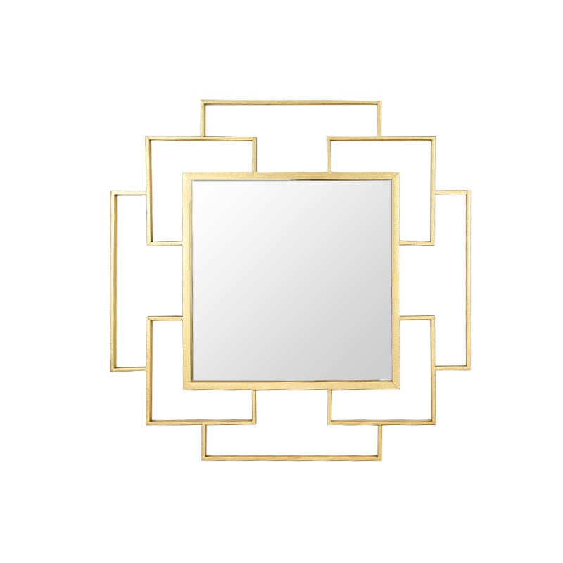 Questions and Answers for Luxury Geometric Overlapping Gold Metal Wall Mirror Home Decor