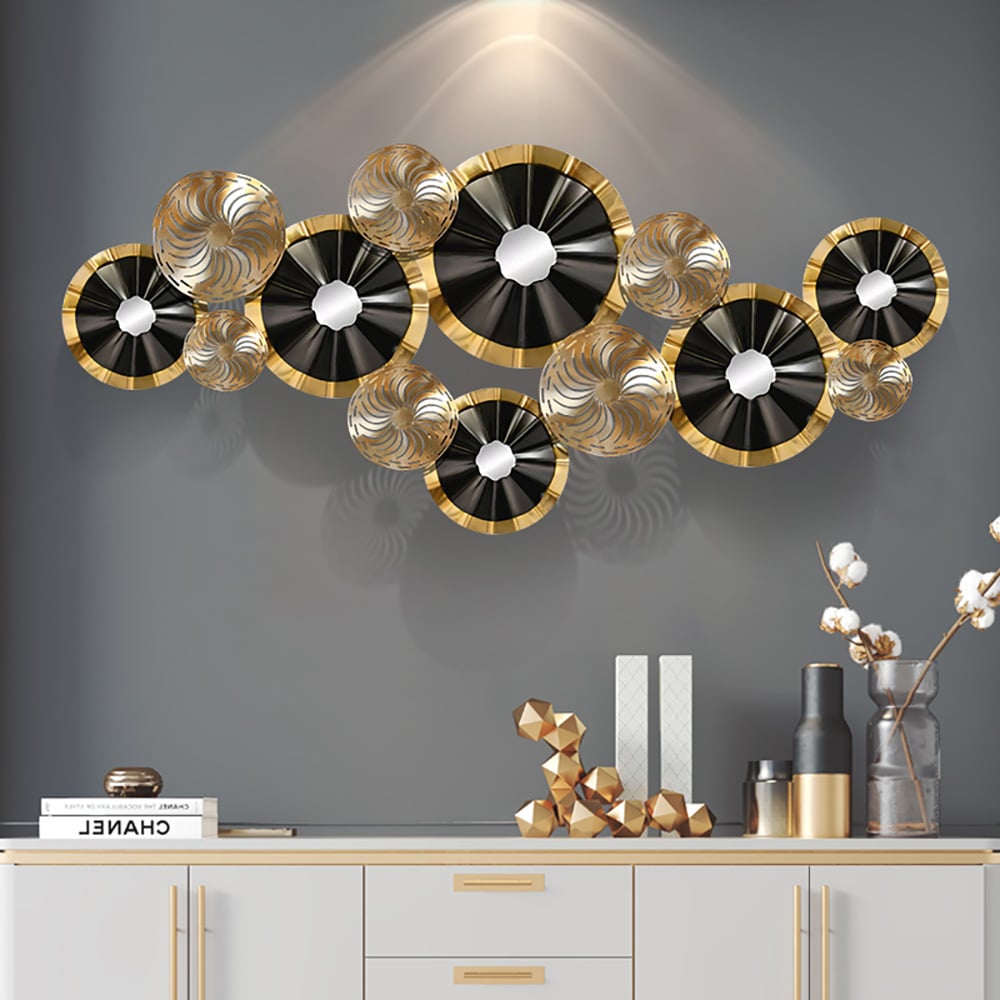 Customer Reviews for Creative Luxury Multi-round Metal Wall Decor Home Hanging Art Multi-color Living Room