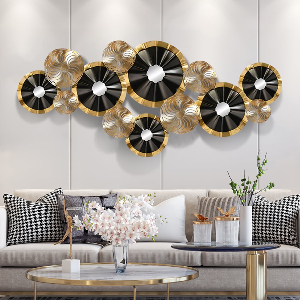 Customer Reviews for Creative Luxury Multi-round Metal Wall Decor Home Hanging Art Multi-color Living Room