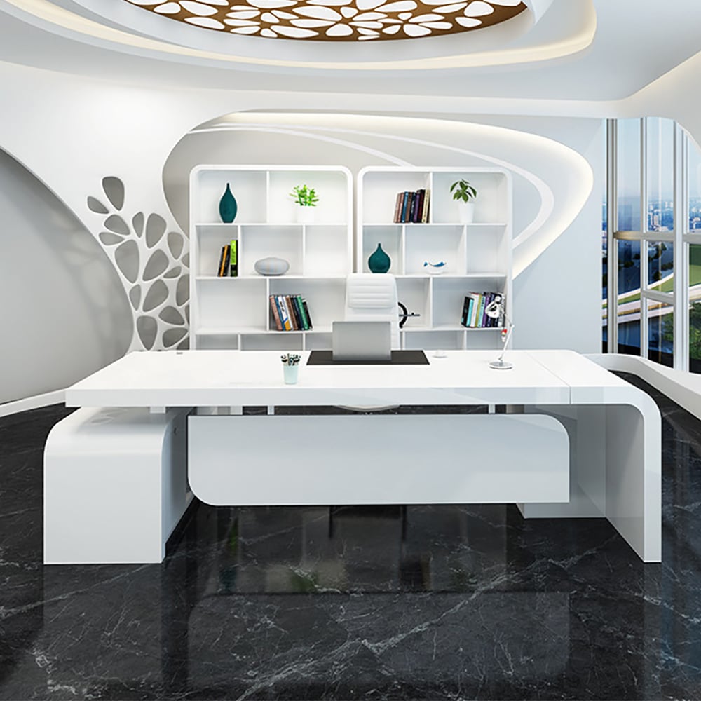 Questions and Answers for Chicent White L-shaped Modern Executive Desk with Ample Storage Right Hand (63'')