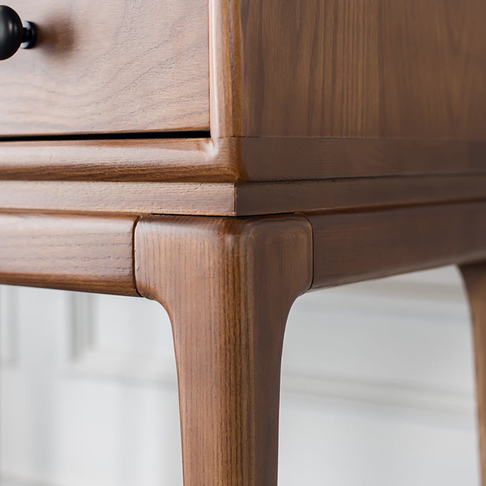 Tanic Mid Century Modern Chest Cabinet with Storage 3 Drawers of Ash Wood in Walnut