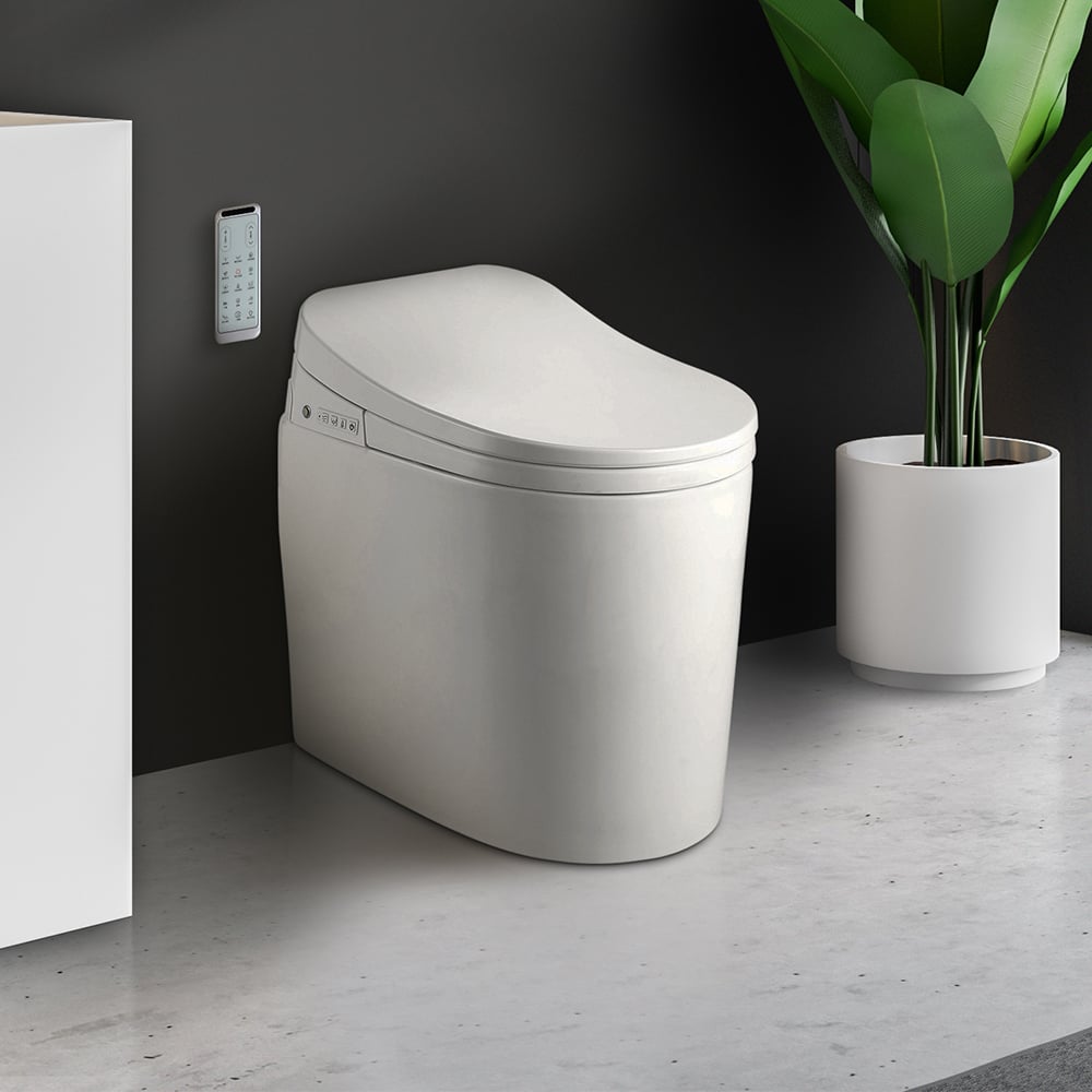 Avis Clients sur Toilette intelligente de petite taille Toilette automatique monobloc allongée montée au sol autonettoyage