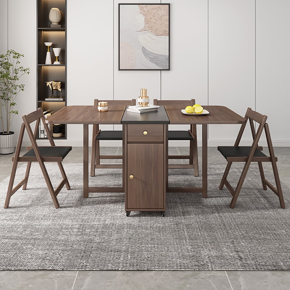 Preguntas y Respuestas para Juego de mesa de comedor Ultic, rectangular, moderno, de 1502 mm, de madera de fresno, plegable, de nogal, de 5 piezas