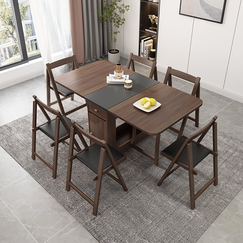 Preguntas y Respuestas para Juego de mesa de comedor Ultic, rectangular, moderno, de 1502 mm, de madera de fresno, plegable, de nogal, de 5 piezas