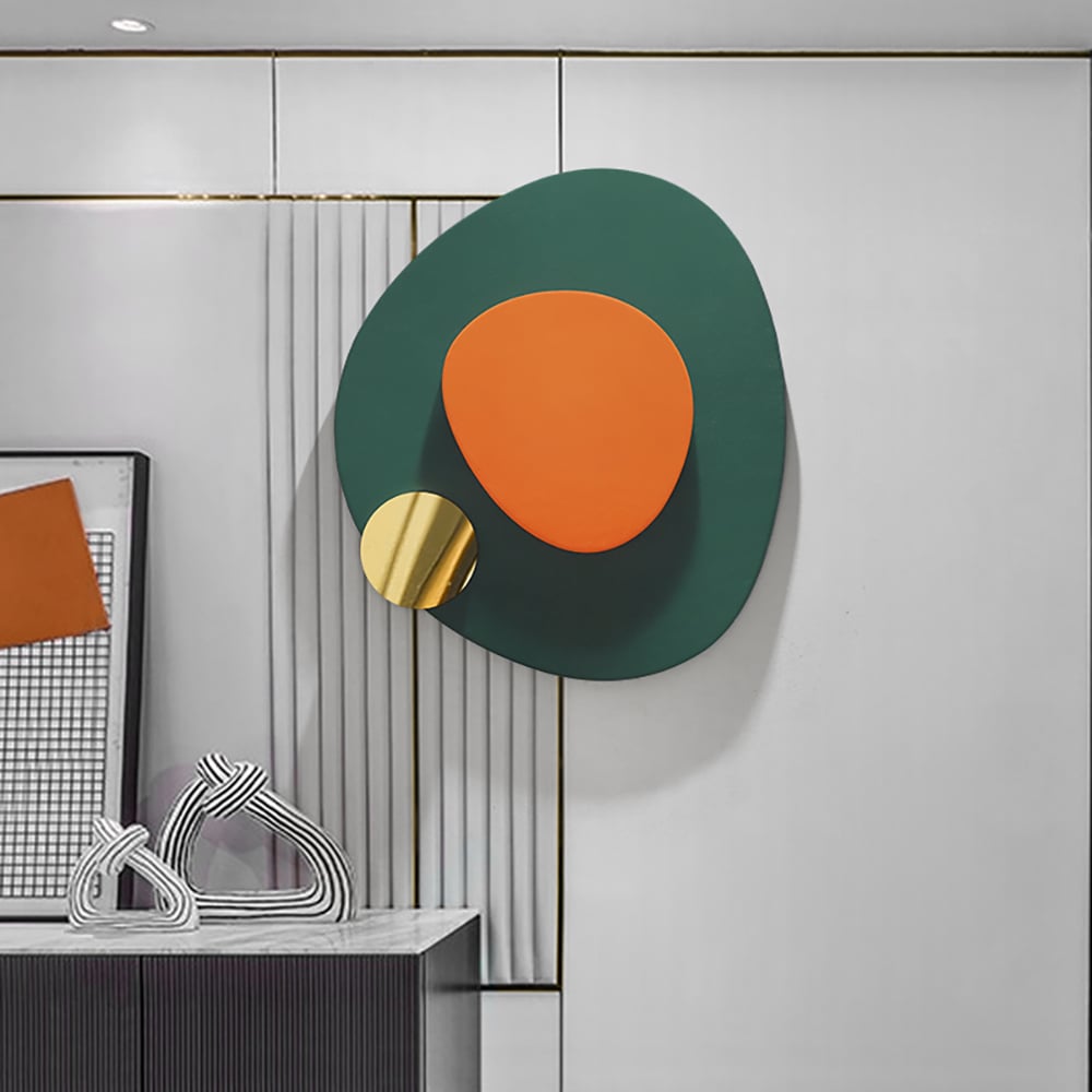 Customer Reviews for Artard Irregular Modern Minimalist Overlapping Green & Orange Wall Decor Metal Home Art