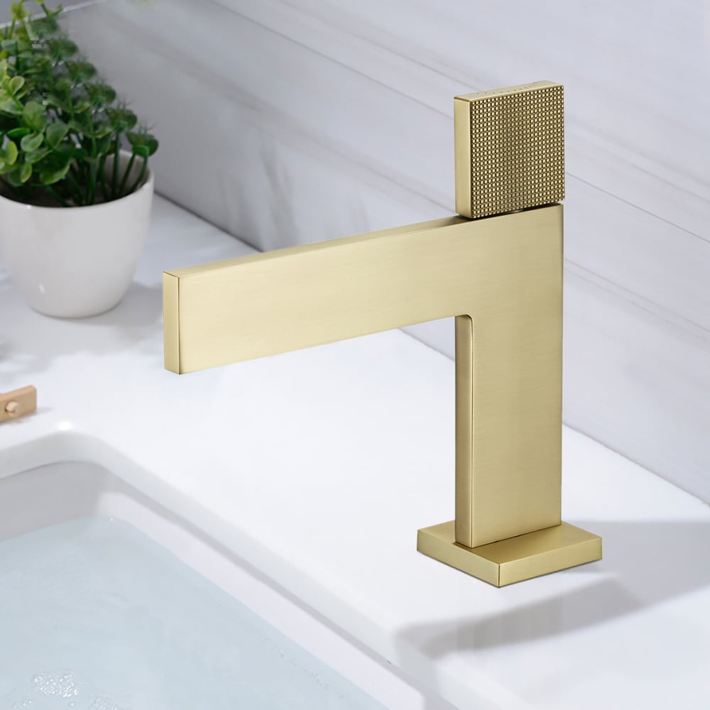 Questions and Answers for Brushed Gold Modern Single Handle Monobloc Tap Solid Brass Bathroom Basin Mixer Tap