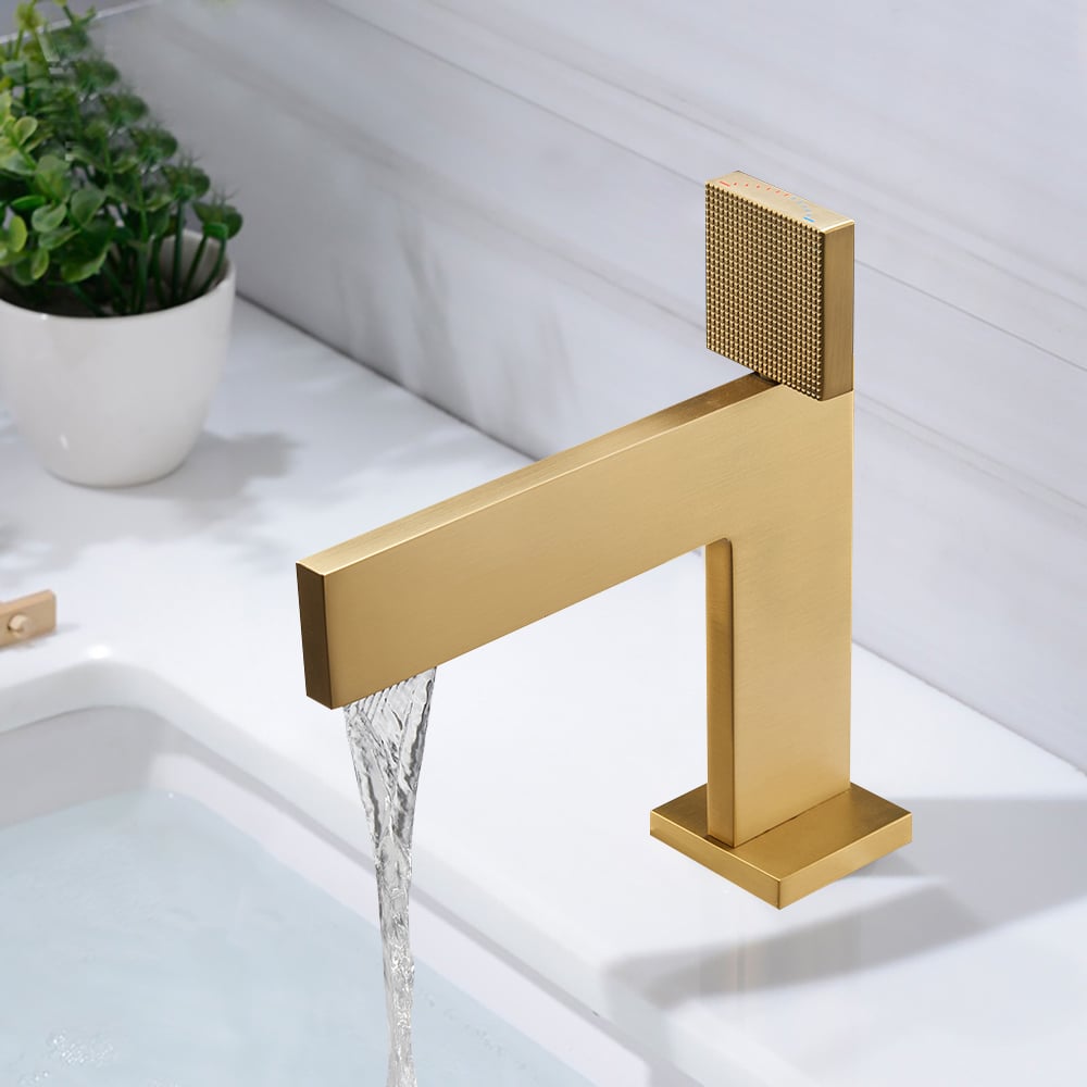Questions and Answers for Brushed Gold Modern Single Handle Monobloc Tap Solid Brass Bathroom Basin Mixer Tap