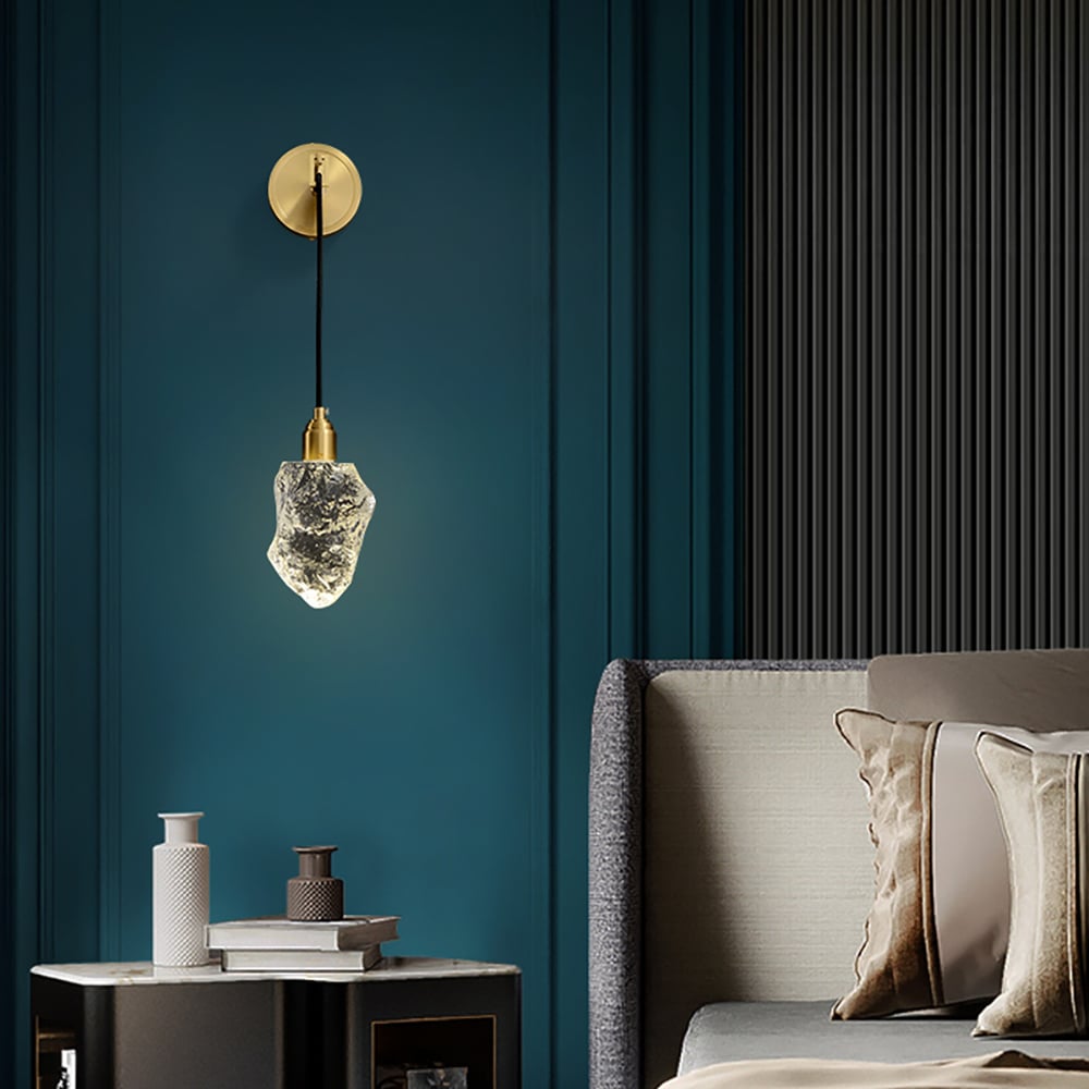 Customer Reviews for Gold Brass Wall Sconce Hanging Wall Light with Crystal Shade & Adjustable Cable
