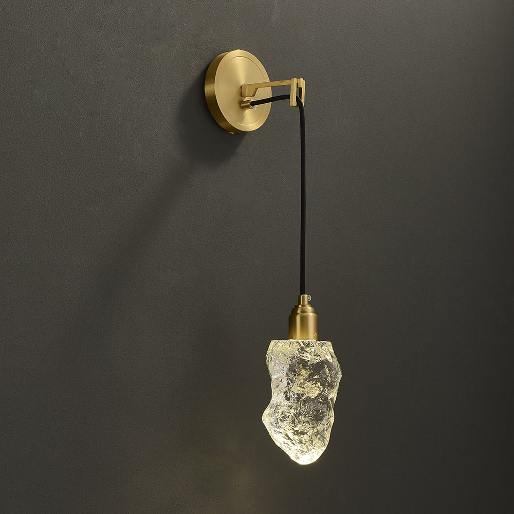 Customer Reviews for Gold Brass Wall Sconce Hanging Wall Light with Crystal Shade & Adjustable Cable