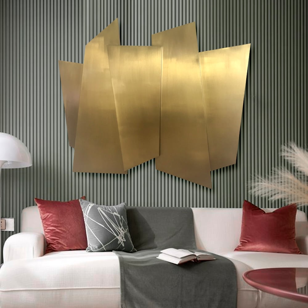 Customer Reviews for 35.4" Luxury Irregular Stainless Steel Wall Decor Geometric Art in Gold for Living Room