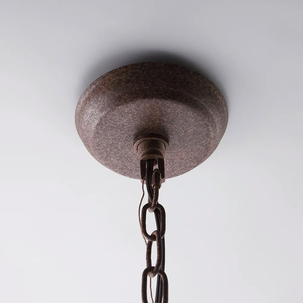 Hodnocení zákazníků pro položku Lustr s 5 světelnými svícny ve stylu chaty s rolovanými rameny a rezavým baldachýnem