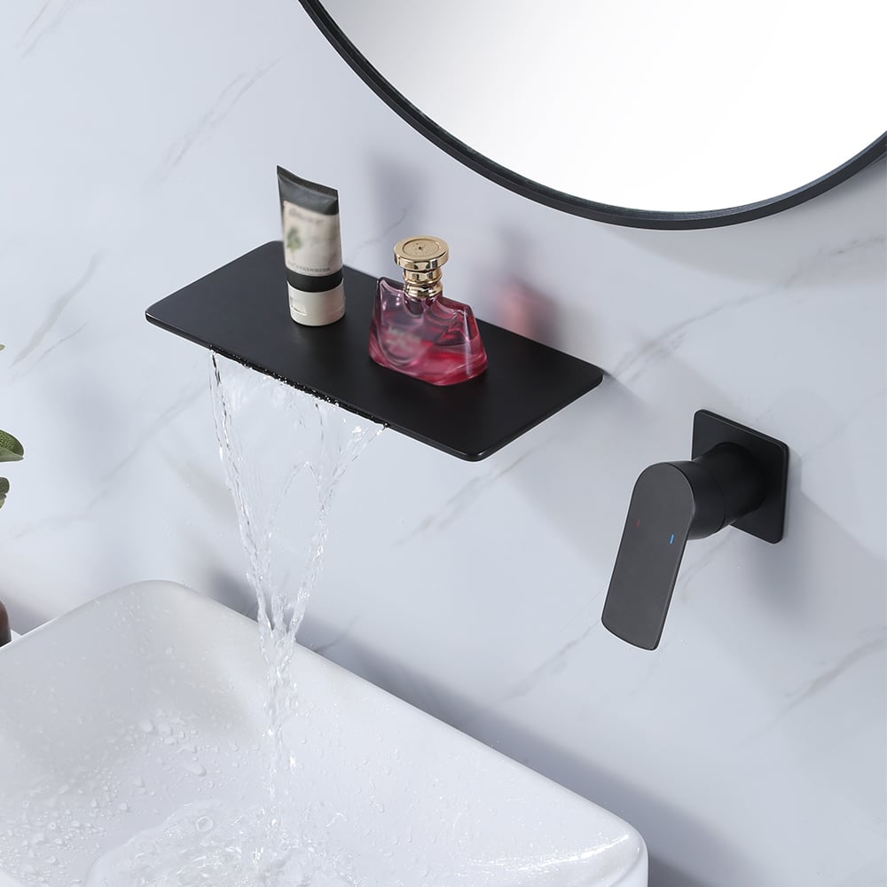 Hodnocení zákazníků pro položku Vodopádový nástěnný matný černý koupelnový dřez s jednou rukojetí masivní mosaz