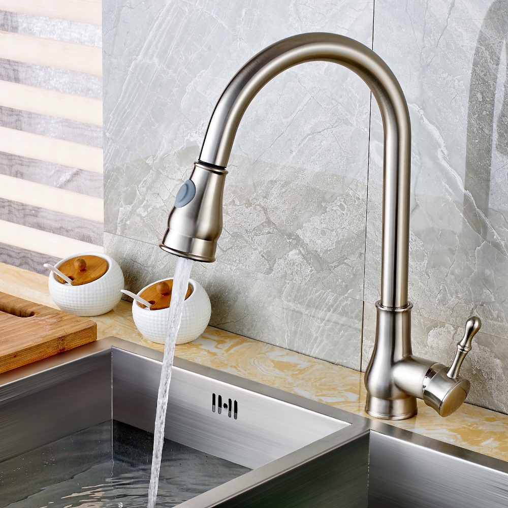 Customer Reviews for Twenk Single Lever Handle Pullout Spray Kitchen Tap Swivel Spout in Brushed Nickel