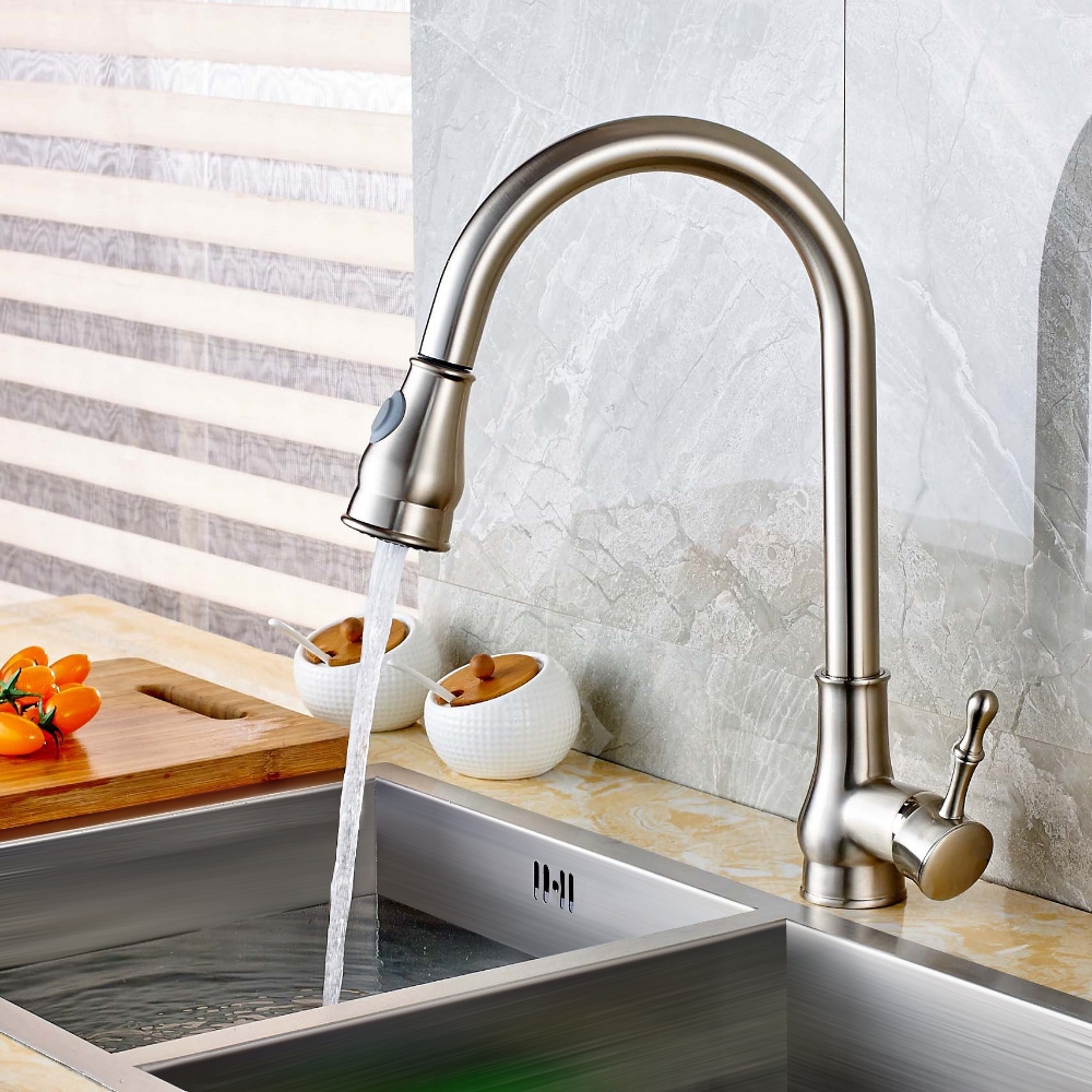 Customer Reviews for Twenk Single Lever Handle Pullout Spray Kitchen Tap Swivel Spout in Brushed Nickel