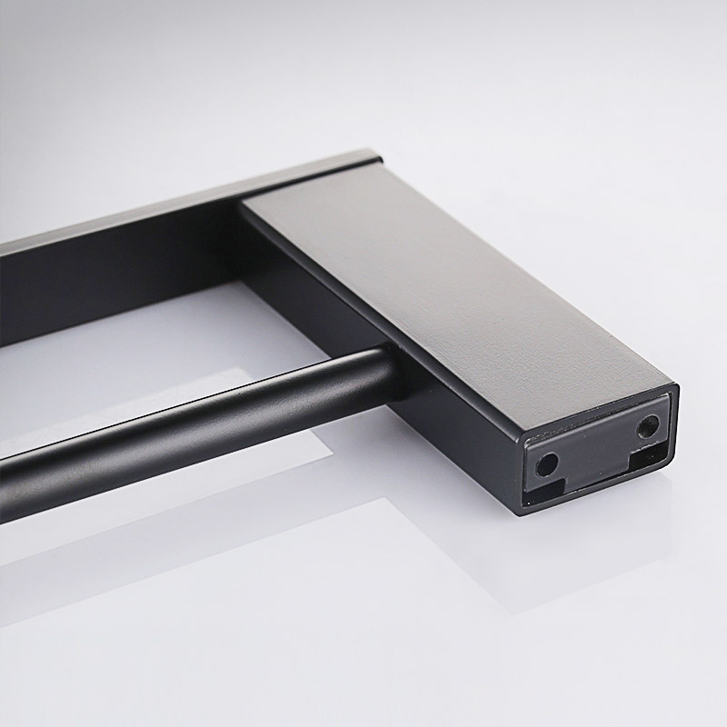 Vragen en antwoorden voor Tierney moderne roestvrijstalen matzwarte handdoekstang met dubbele staaf wandhouder