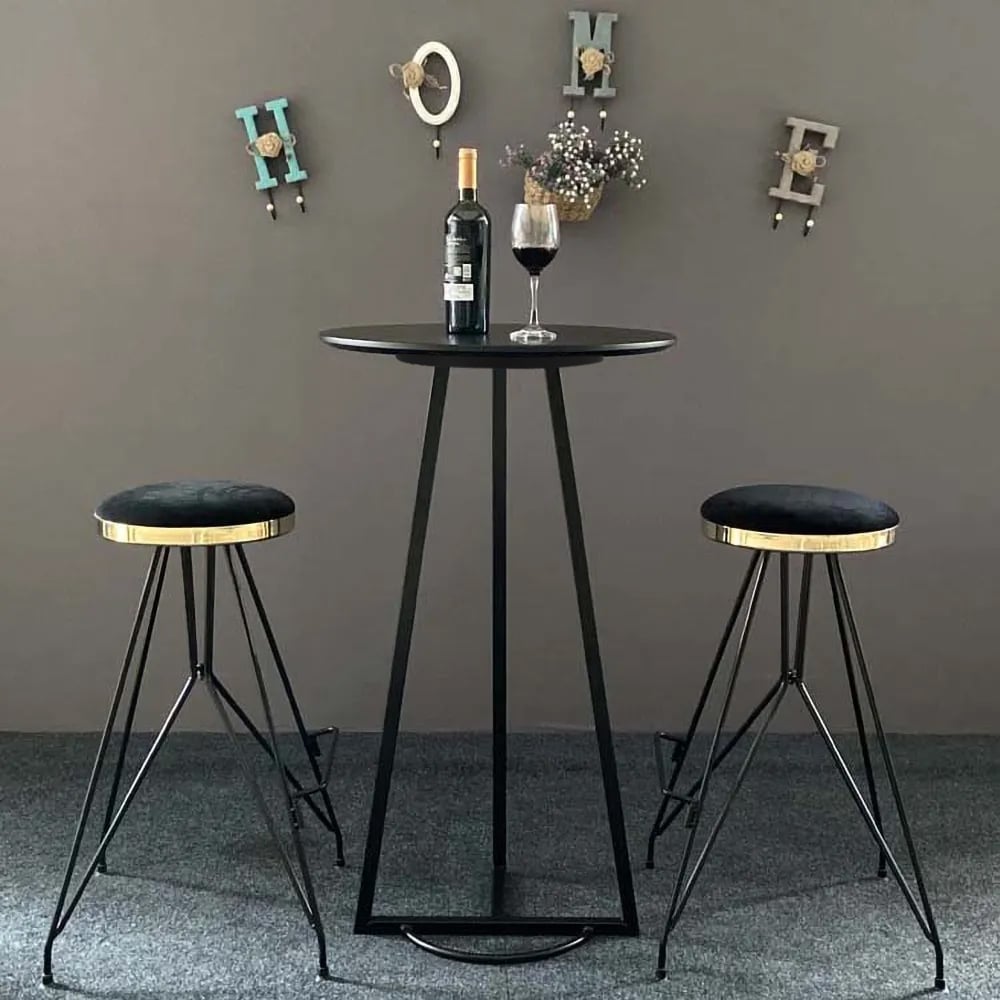 Questions and Answers for 600mm Modern Metal Black Bar Table with Round Top Metal Legs