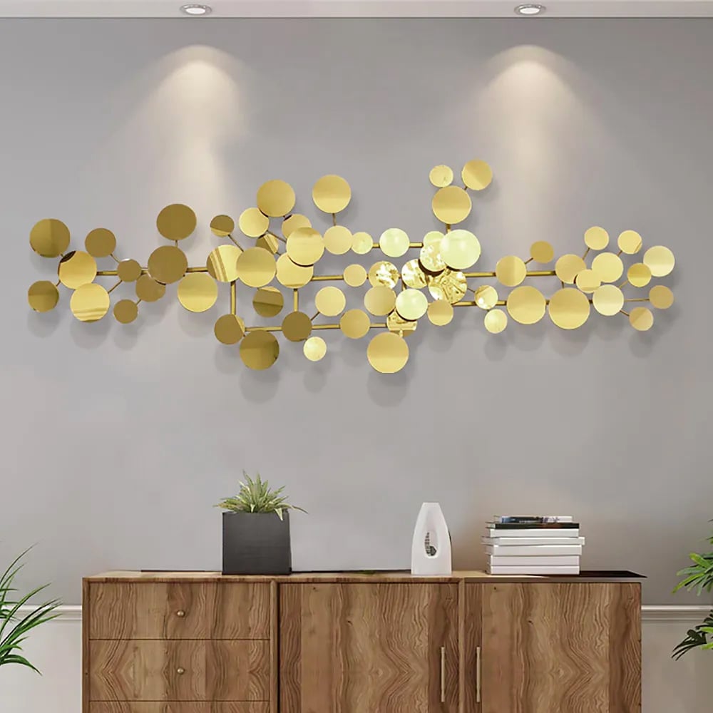 Questions and Answers for 1 Piece Modern Style Geometric Figure Wall Decor Gold Iron Wall Decor