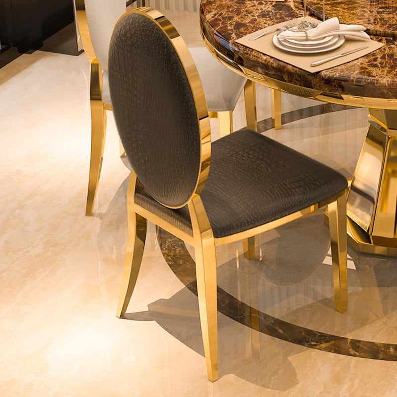 Customer Reviews for Set of 2 Affortable Luxury Modern Dining Chairs Gold with PU Leather Upholstery Black